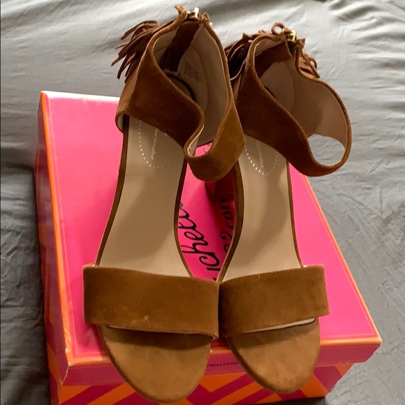 Seychelles Hello lovely Suede fringe open toe heel - Picture 8 of 8